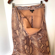 Load image into Gallery viewer, Anthropologie Pencil Skirt Womens 12 Brown Vegan Faux Leather Snake Print