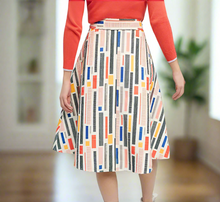 Load image into Gallery viewer, Anthropologie Skirt Womens 6  A-Line 50’s Midi Button Front Belted, Hutch