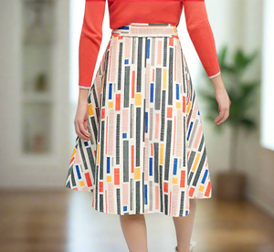 Anthropologie Skirt Womens 6  A-Line 50’s Midi Button Front Belted, Hutch