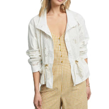 Load image into Gallery viewer, Anthropologie White Cotton Anorak Jacket Floral Eyelet Drawstring XS