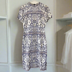 Anthropologie Dress Womens Large Petite Blue Mock Neck Short Sleeve Kn Luxe Fashion Finds Anthropologie Dress Womens Large Petite Blue Mock Neck Short Sleeve Kn Luxe Fashion Finds