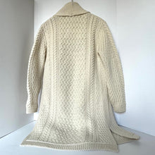 Load image into Gallery viewer, Beige cable knit cardigan on a white background