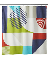 Load image into Gallery viewer, Arren Williams Shower Curtain Cotton Abstract 72x72 Oeko-Tex Multicolor Geometric