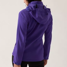 Load image into Gallery viewer, Athleta Glacier Softshell Jacket Womens 1X Plus Hooded Purple Training Repellent