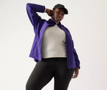 Load image into Gallery viewer, Athleta Glacier Softshell Hooded Jacket Womens 1X Plus Purple Training Repellent