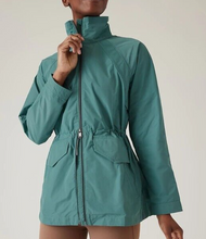 Load image into Gallery viewer, Athleta Westerly Jacket Womens XS Blue Travel Rain Coat Windbreaker Repellent 