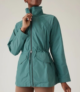 Athleta Westerly Jacket Womens XS Blue Travel Rain Coat Windbreaker Repellent 