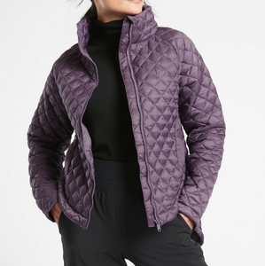 Athleta Whisper Featherless Jacket XS Quilted Purple Nylon Repellent Violet