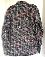 Load image into Gallery viewer, BERTIGO Dalan Shirt Mens 2XL XXL Black Multi Button Up City Dress Stretch