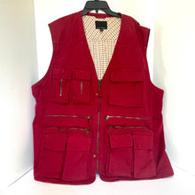 Load image into Gallery viewer, Banana Republic Photographer Vest Mens 2XL Archives Red Twill Pockets Oversized