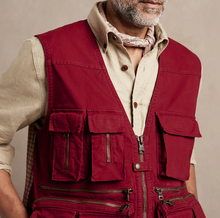 Load image into Gallery viewer, Banana Republic Photographer Vest Mens 2XL Archives Red Twill Pockets Oversized