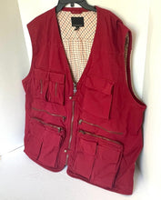 Load image into Gallery viewer, Banana Republic Photographer Vest Mens 2XL Archives Red Twill Pockets Oversized