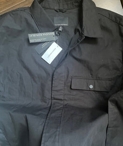 Banana Republic Field Jacket Mens Black XL TALL Water-Resistant Military Button