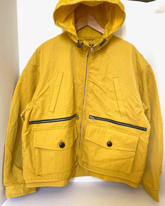 Banana Republic Hooded Nylon Jacket Mens Large Yellow Archives Repellant Pockets