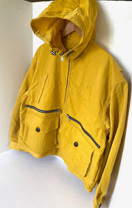 Banana Republic Hooded Nylon Jacket Mens Large Yellow Archives Repellant Pockets
