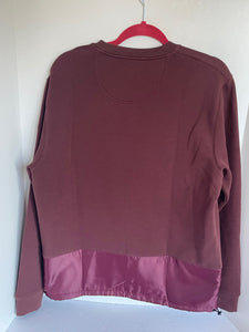 Barbour Bowfell Sweater Mens Medium Brown Crewneck Fleece Sweatshirt Pullover