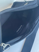 Load image into Gallery viewer, Barbour Cascade Messenger Sling Bag Blue Cotton Slim Crossbody Adjustable