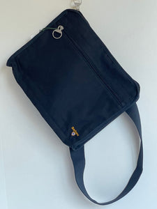 Barbour Cascade Messenger Sling Bag Blue Cotton Slim Crossbody Adjustable