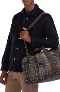 Barbour Torridon Large Holdall Duffle Bag w Shoulder Strap, Nylon Tartan, Unisex