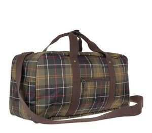 Barbour Torridon Large Holdall Duffle Bag w Shoulder Strap, Nylon Tartan, Unisex