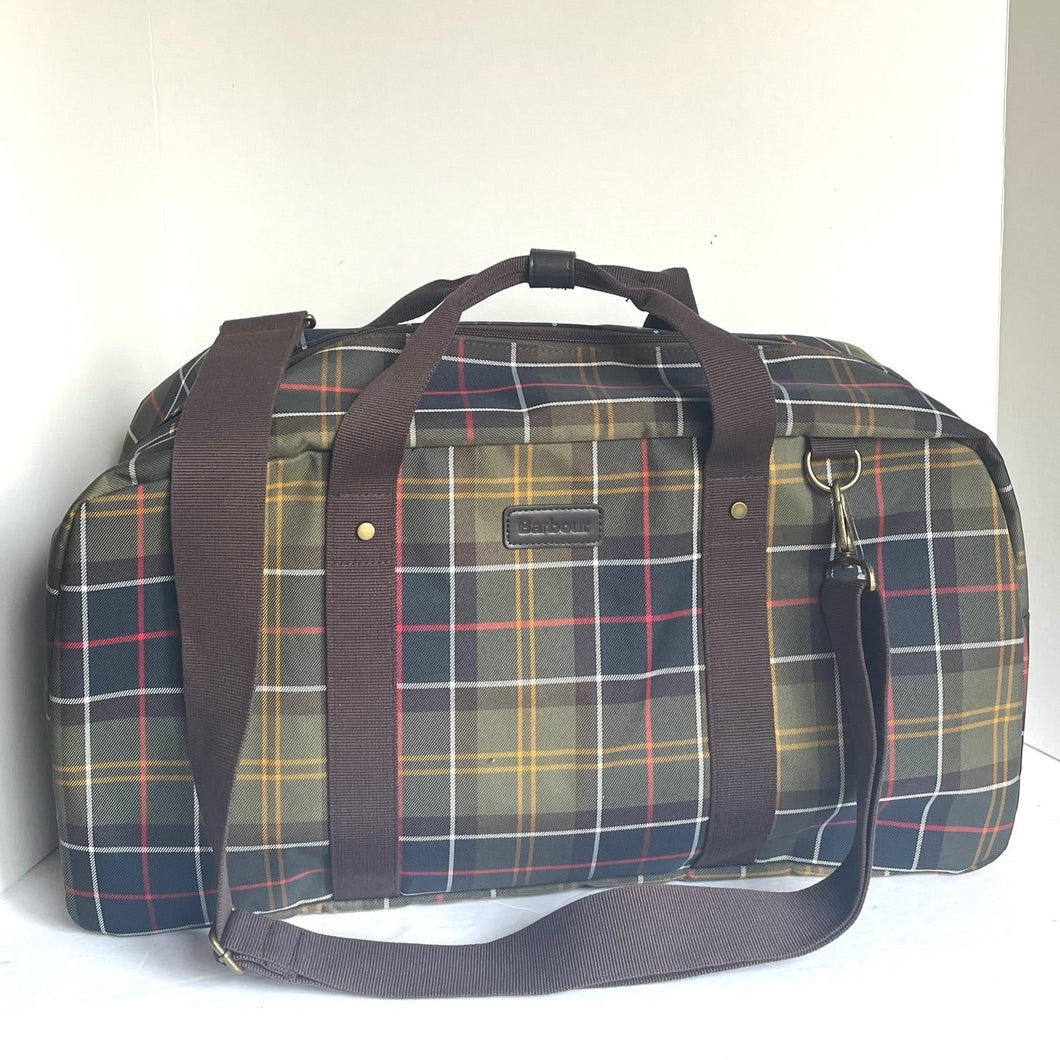 Barbour Torridon Large Holdall Duffel Bag Shoulder Strap, Nylon Tartan Unisex