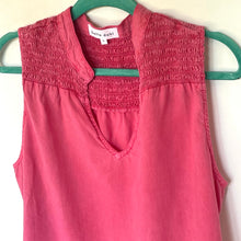Load image into Gallery viewer, Pink sleeveless top on a green hanger against a white background