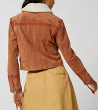 Load image into Gallery viewer, BlankNYC Caramel Sauce Suede Jacket Womens Medium Brown Sherpa Collar