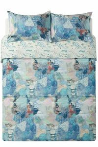 Boutique Queen Duvet Cover Set 3-Piece Cotton Araba Watercolor, Oeko-Tex