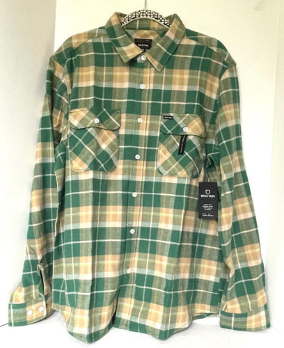 Bowery Flannel Shirt Mens Extra Large XL Green Plaid  Button Down Gorpcore