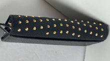 Load image into Gallery viewer, Brian Atwood Clutch Crossbody Women Small Black Leather Envelope Gold Studded