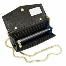 Load image into Gallery viewer, Brian Atwood Crossbody Clutch Women Black Leather Envelope Gold Studded