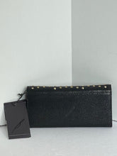 Load image into Gallery viewer, Brian Atwood Black Leather Studded Chain Wallet Clutch