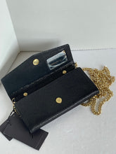 Load image into Gallery viewer, Brian Atwood Black Leather Studded Chain Wallet Clutch
