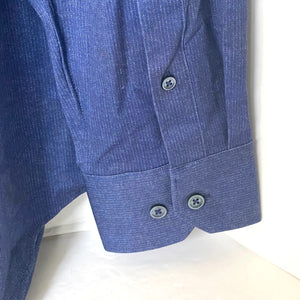 Bugatchi OoohCotton Stretch Shirt Mens XL Blue Easy Care Comfort Stretch Dress