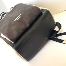 Load image into Gallery viewer, COACH CY775 Racer Backpack Blocked Signature Canvas Leather Walnut Chalk