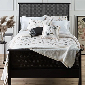 Christine Dovey Queen or Twin Duvet Cover Set,  Vintage Floral White Cotton