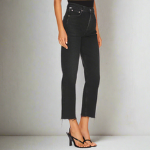 Load image into Gallery viewer, Citizens of Humanity Florence Wide Straight Jeans Womens 31 Black Crop Stormy