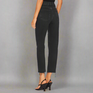 Citizens of Humanity Florence Wide Straight Jeans Womens 31 Black Crop Stormy