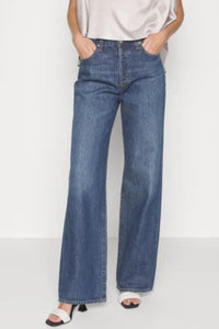Citizens of Humanity Annina Trouser Jeans Womens 28 Blue Wide-Leg Button Fly