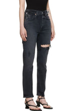 Load image into Gallery viewer, Citizens of Humanity JoleneJeans Womens Black High Rise Button Fly Straight Destroy