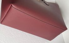 Load image into Gallery viewer, Coach 72673 Town Tote Red Wine Leather Large Shoulder Bag Pebbled Gold