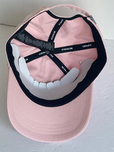 Coach Baseball Cap Womens Pink Embroidered Logo Cotton Hat Blush Lighweight
