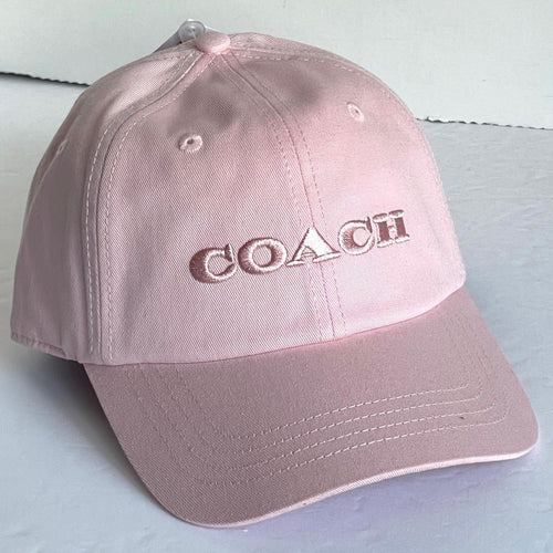 Coach Baseball Cap Womens Pink Embroidered Logo Cotton Hat Blush Lighweight