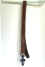 Load image into Gallery viewer, Coach Belt Mens Medium Brown Leather Harness Prong Buckle Woven Braided