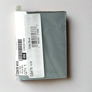 CoachBifoldCardCaseWalletMensGrayPebbledLeatherSlimCS476_6