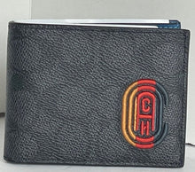 Load image into Gallery viewer, Coach Billfold Leather Wallet Mens Gray Pride Rainbow Signature Canvas Slim 922