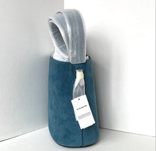 Load image into Gallery viewer, Blue pet coat with gray hood on a white background