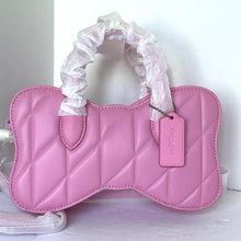 Load image into Gallery viewer, Coach Bow Bag Quilted Top Handle Crossbody Pink Leather Small Bag CU860