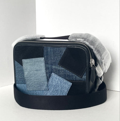 Coach CAJ95 Charter Crossbody 24 Denim Patchwork Leather Bag Men’s Shoulder