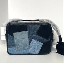 Load image into Gallery viewer, Coach CAJ95 Charter Crossbody 24 Denim Patchwork Leather Bag Men’s Shoulder